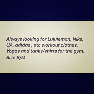 ISO workout clothes! 😃